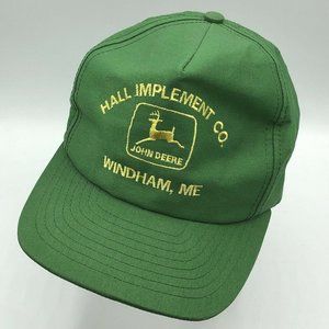 Vintage Louisville John Deere Hall Implement Co Windham Maine Snapback Hat USA